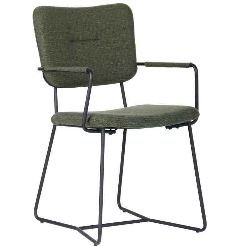 Стілець AMF Alphabet H сталь/текстиль 860х520х590 мм Чорний/Оливковий