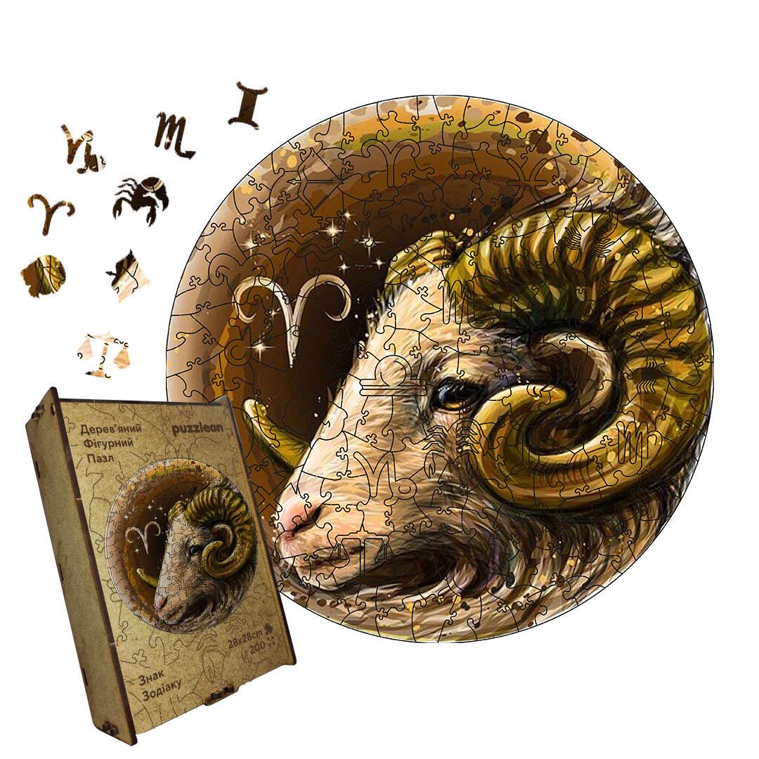Пазл дерев'яний Знак Зодіаку Овен А5 дерев'яна коробка 35 елементів Пазл дерев'яний Знак Зодіаку Овен А5 дерев'яна коробка 35 елементів