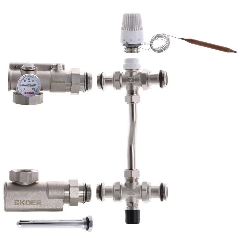 Смесительный узел для коллекторов KOER KR.1022S 1" без насоса (KR2911) Смесительный узел для коллекторов KOER KR.1022S 1" без насоса (KR2911)