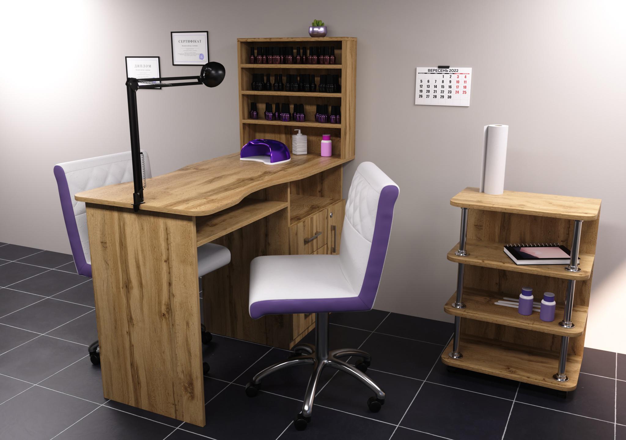 Стол маникюрный СМ-1 1230х550х1264 мм Дуб Аппалачи (22403) - фото 3 Стол маникюрный СМ-1 1230х550х1264 мм Дуб Аппалачи (22403) - фото 3
