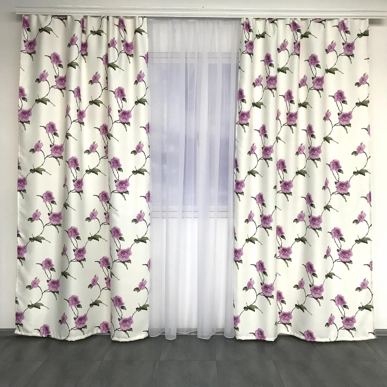 Готовые шторы ALBO Прованс 150x270 см 2 шт. Фиолетовый