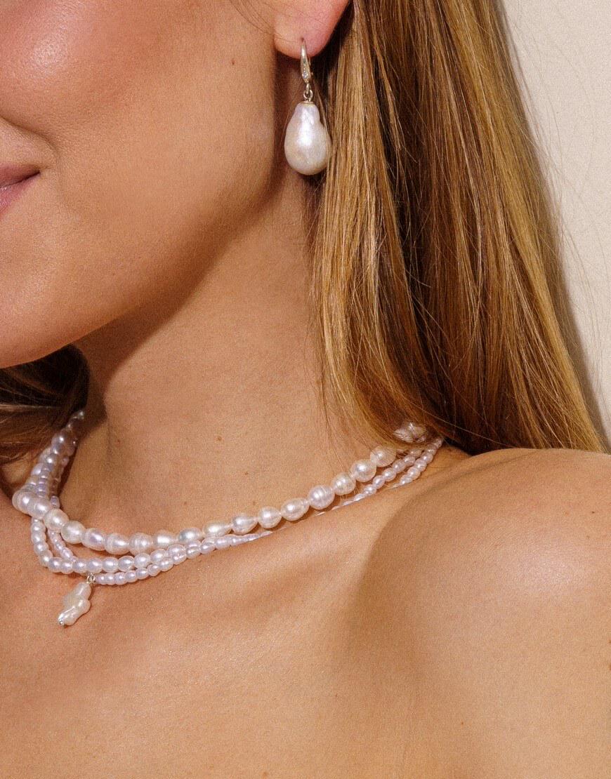 Сережки Pearl Drop жіночі SILVER STORIES білі One size Сережки Pearl Drop жіночі SILVER STORIES білі One size