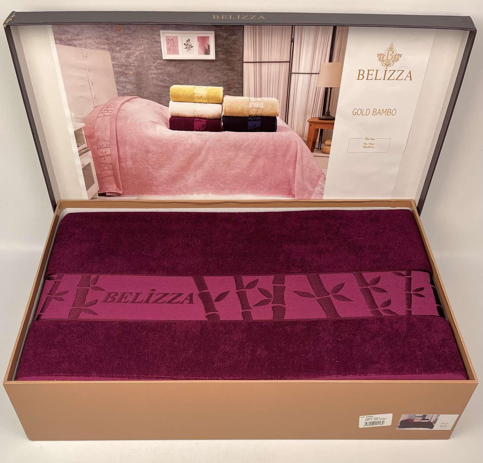Простынь махровая Belizza Vip Bamboo 200х220 см Bordo (CN25111)