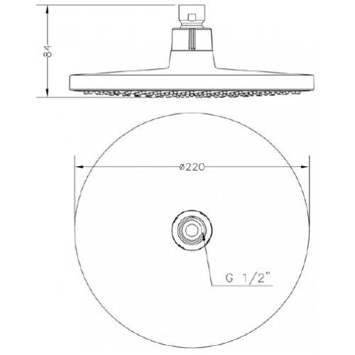 Верхній душ GENEBRE Tau circle R65112 18 - фото 2