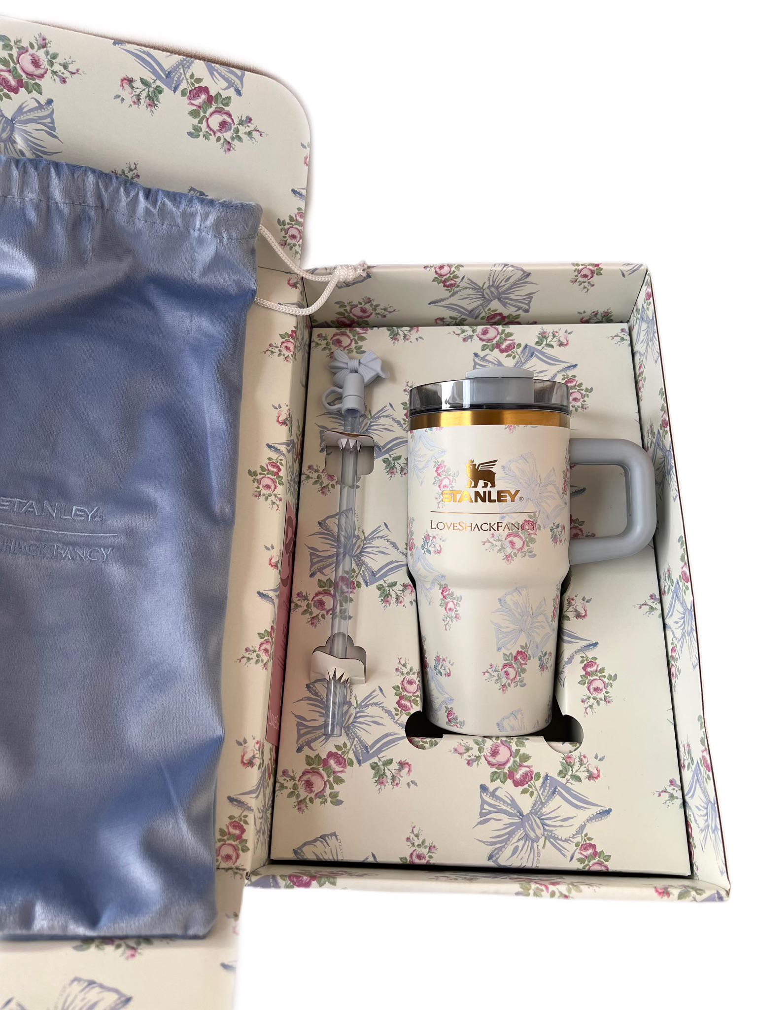 Термокружка Stanley Love Shack Fancy у подарунковій коробці 20 oz 591 мл Блакитний (28459029)