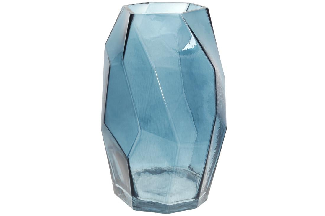 Ваза стеклянная Bonadi Айсберг 28 см Cиний (591-324)