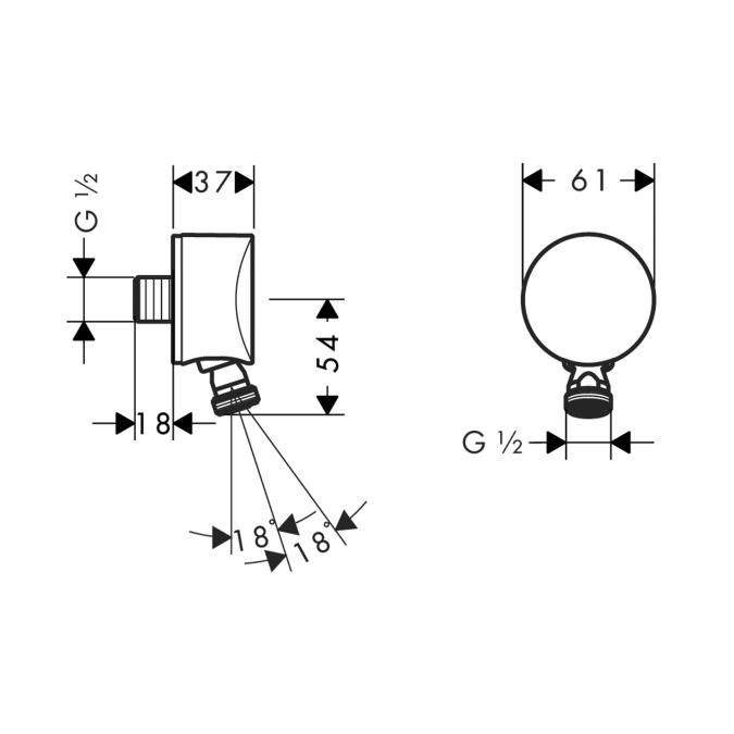 Підключення душового шлангу Hansgrohe FIXFIT S 27506000 Хром (112130) - фото 2