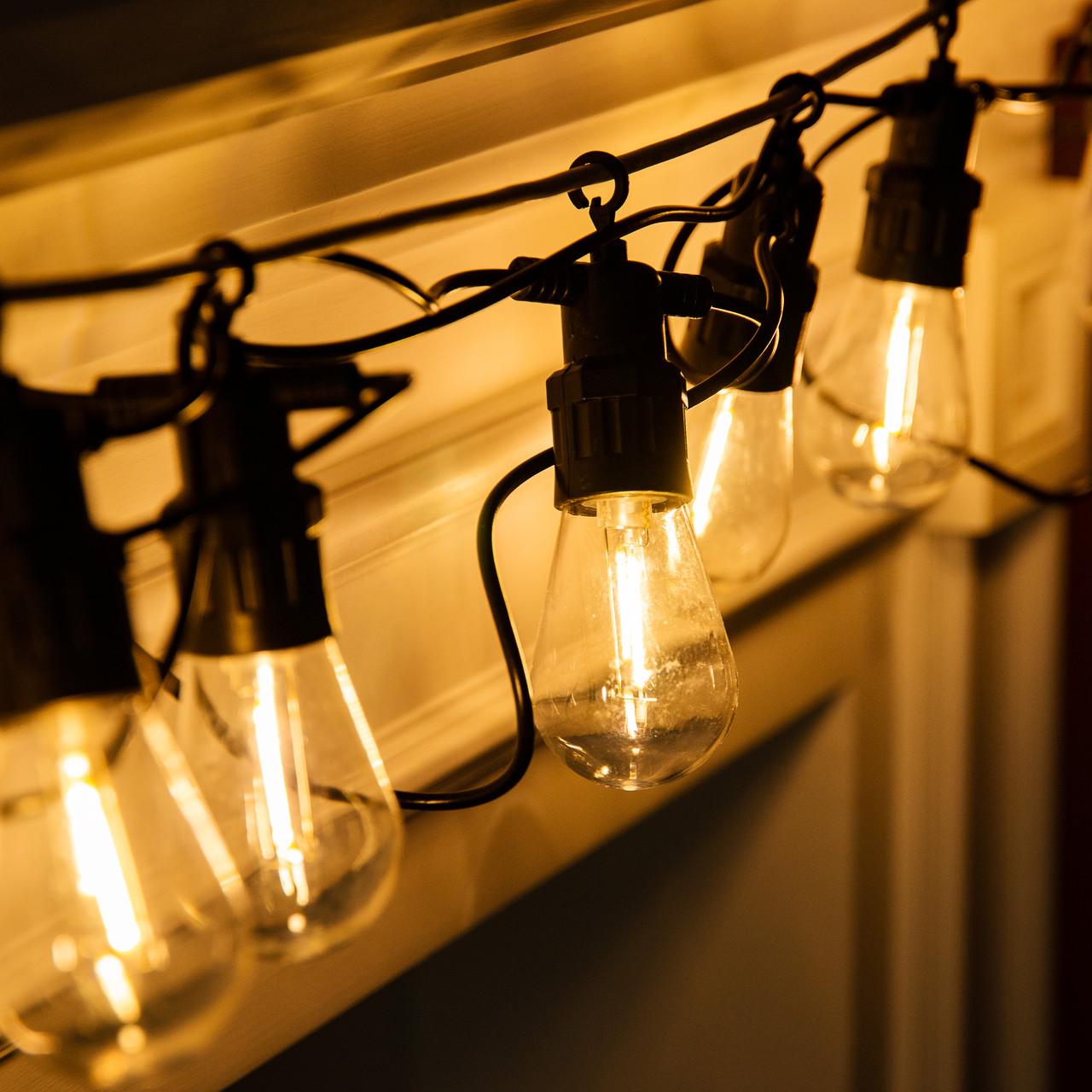 Гирлянда уличная в стиле ретро светодиодная S14 на 10 LED ламп 5 м Желтый