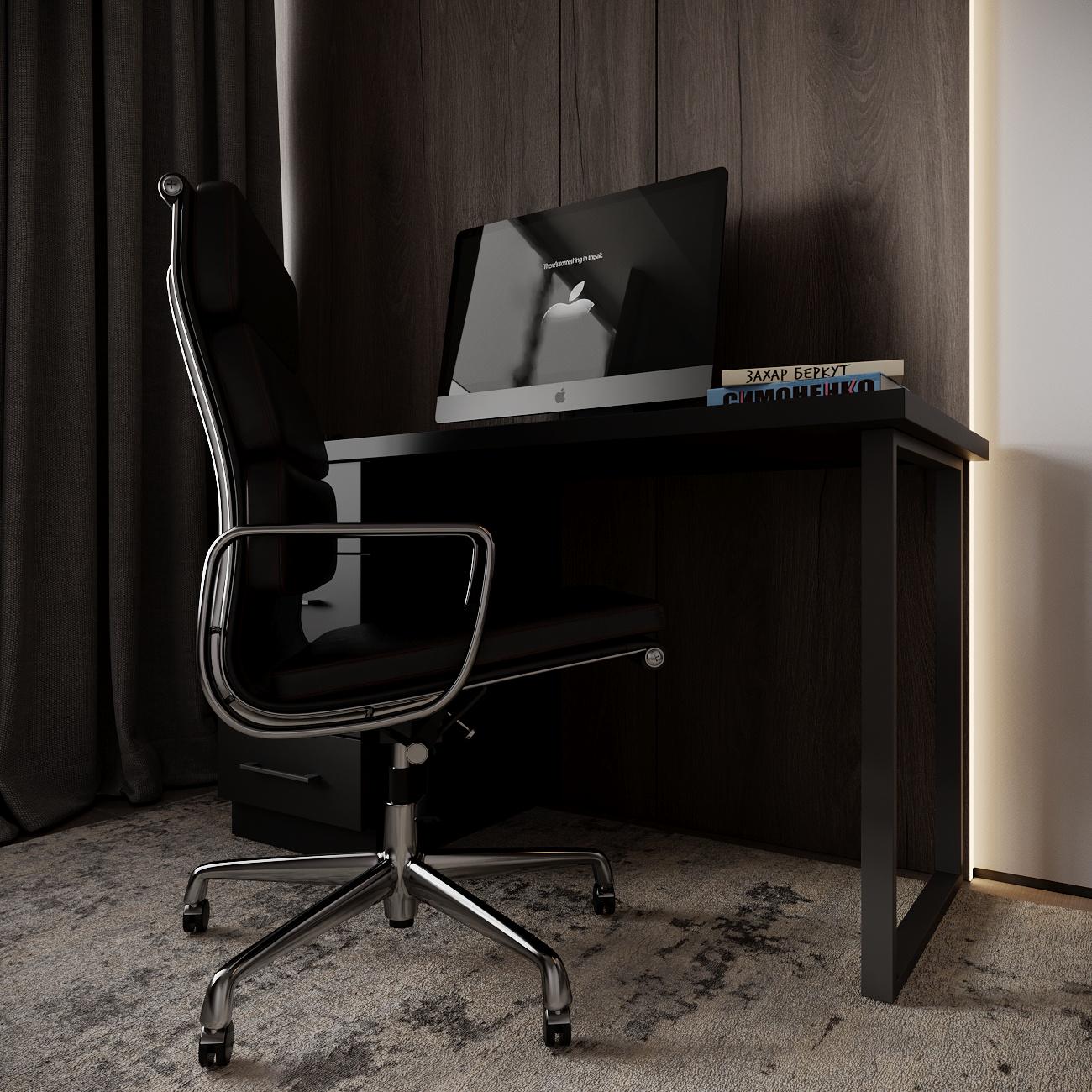 Компьютерный стол Mebellini Торонто лофт 1200x600x770 мм Черный (арт.SKEP1000-200) - фото 8 Компьютерный стол Mebellini Торонто лофт 1200x600x770 мм Черный (арт.SKEP1000-200) - фото 8