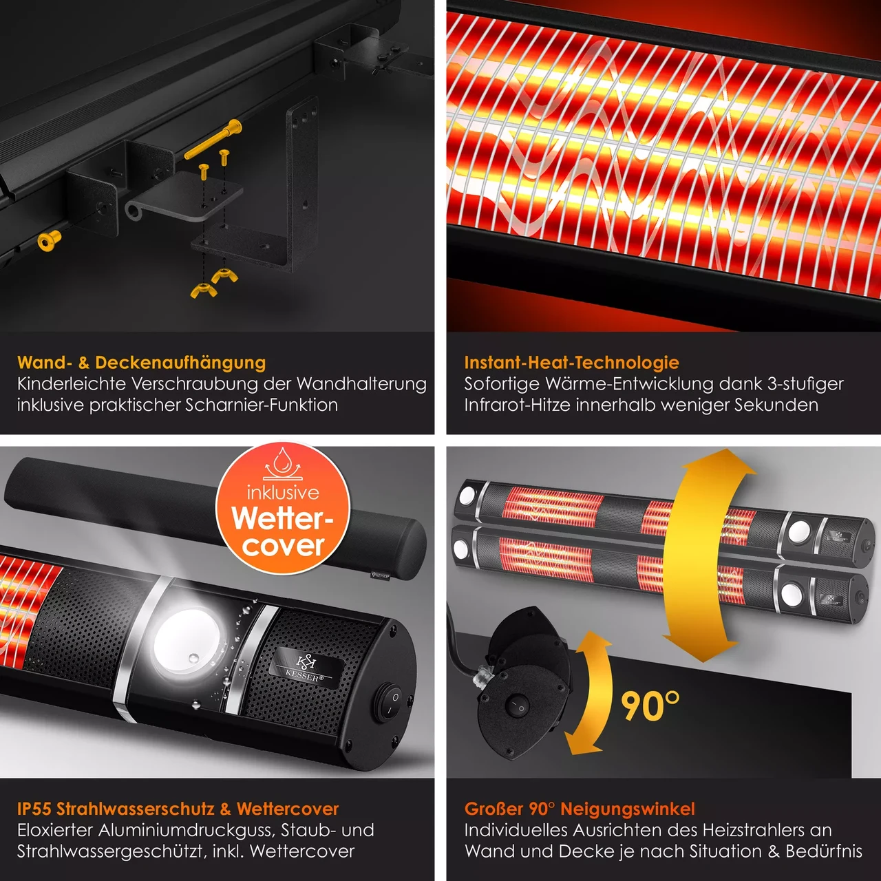 Инфракрасный обогреватель KESSER 25 м2 3000 Вт Wi-Fi (225233396988sc) - фото 5 Инфракрасный обогреватель KESSER 25 м2 3000 Вт Wi-Fi (225233396988sc) - фото 5