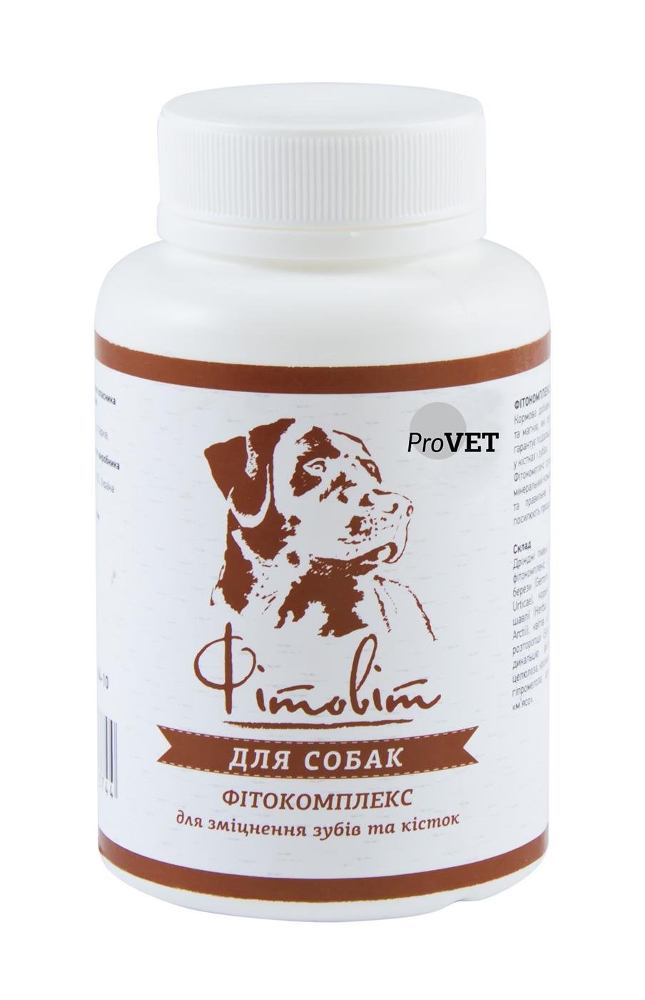 Фитокомплекс для собак ProVET Фитовит для укрепления зубов и костей 100 таб. (4823082413744/4823082416936)