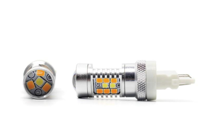 Лампы светодиодные 4U-Series P27/7W Carlamp для автомобиля T25 Белый+Желтый (4G/3157W-Y)