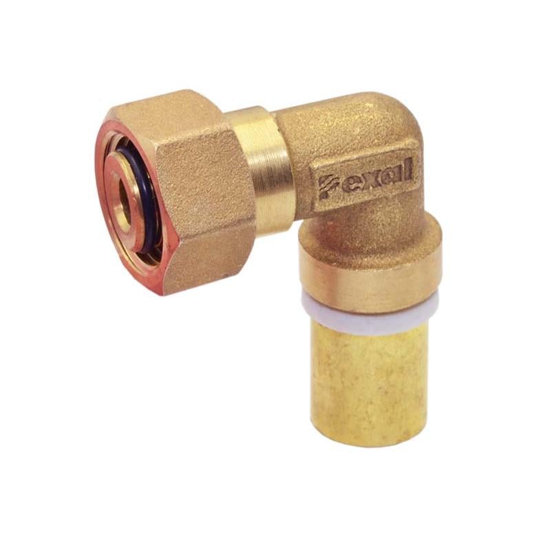 Пресс-разборное соединение Valsir Pexal Brass 20 2,5x3/4" В угловое (VS0131663)