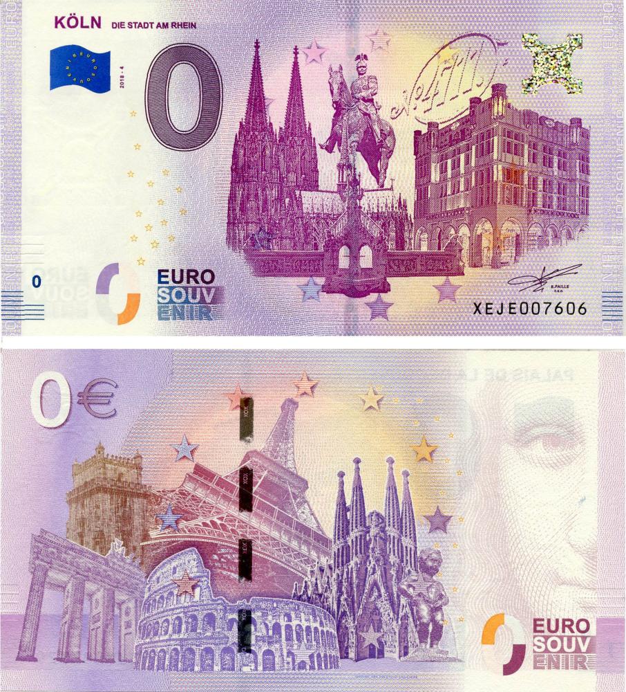 Коллекционная банкнота Германия 0 ЕВРО 2018 UNC Город Кельн (Б17622)