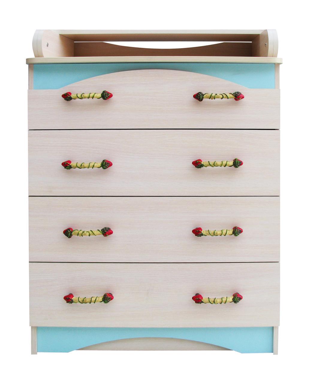 Комод пеленальный Макси-МЕбель Гудвин Клубничка Дуб молочний (10025)