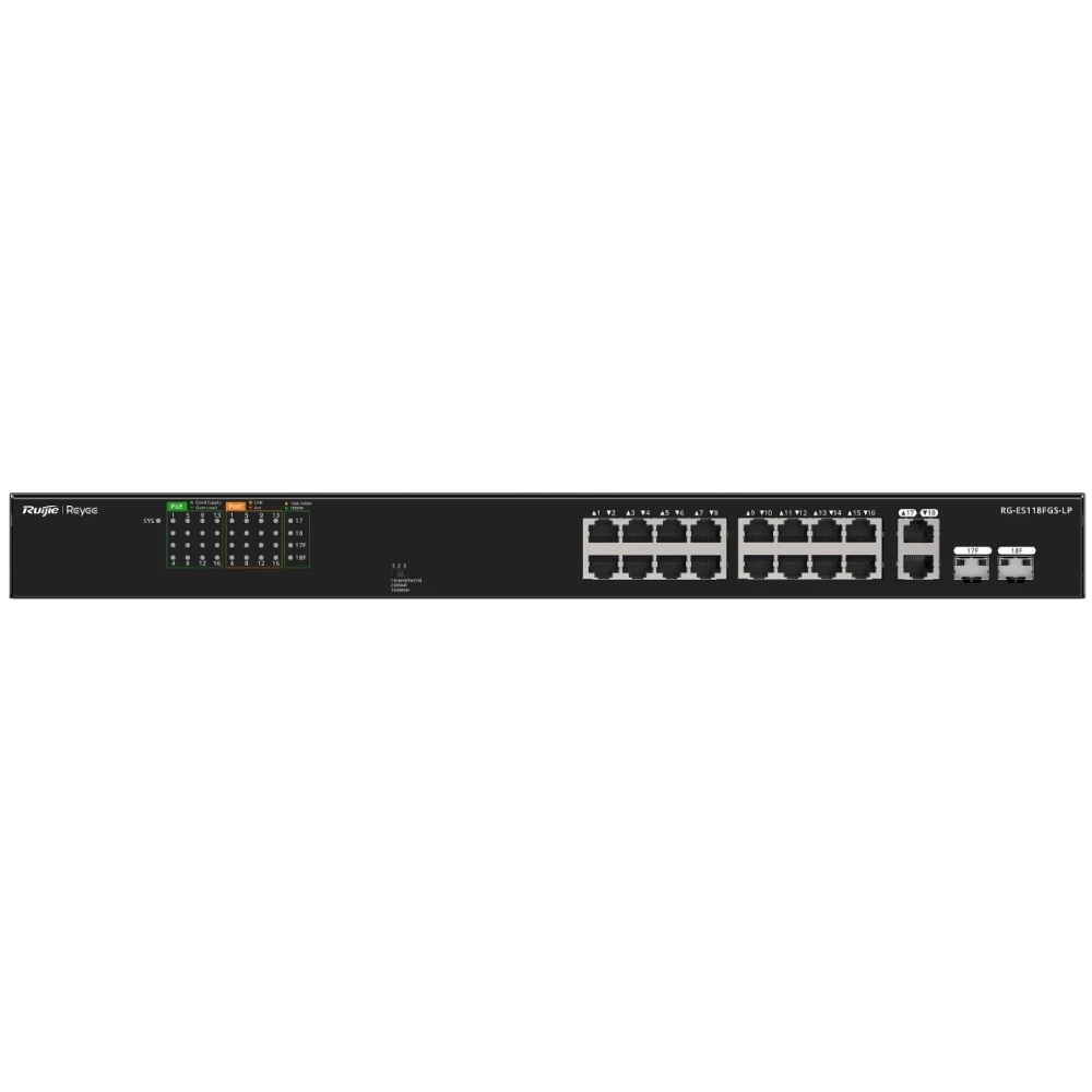 Комутатор 18 портів некерований Ruijie Reyee RG-ES118FGS-LP PoE (3108926176)
