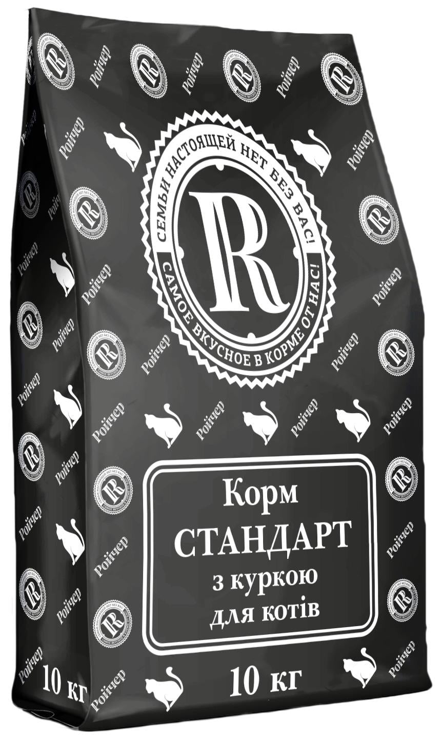 Корм для кошек Ройчер Стандарт с курицей 10 кг Черный (37202462) Корм для кошек Ройчер Стандарт с курицей 10 кг Черный (37202462)