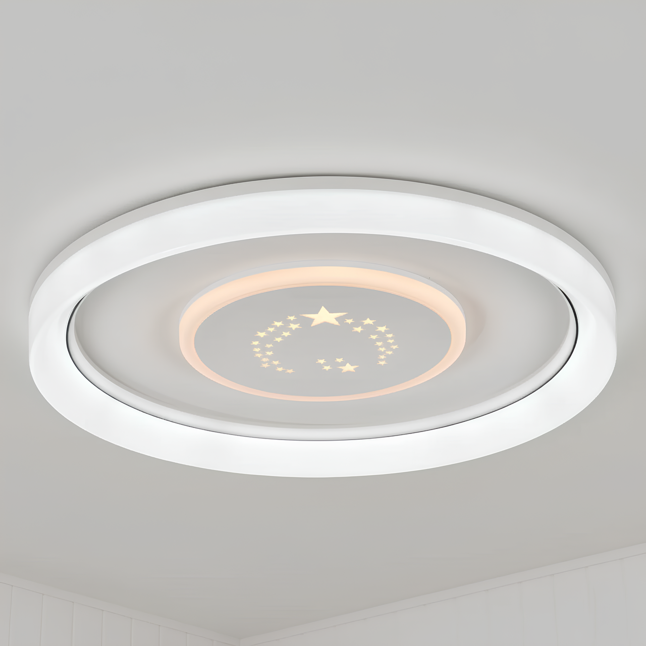 Люстра светодиодная Valeso с рассеивателями-кольцами 2700-6500K 99W Белый (2H-003)