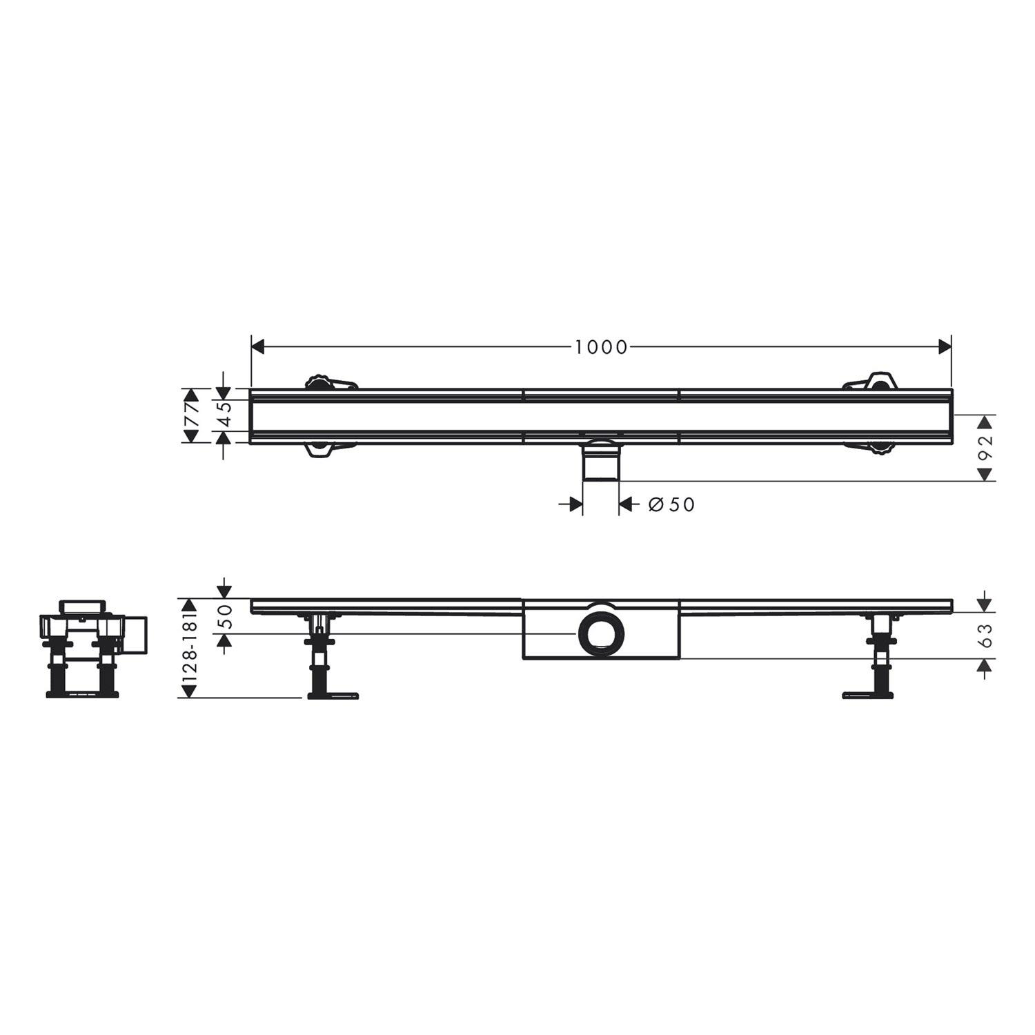 Трап для душа Hansgrohe RainDrain Compact 56182800 1000 мм (177446) - фото 8