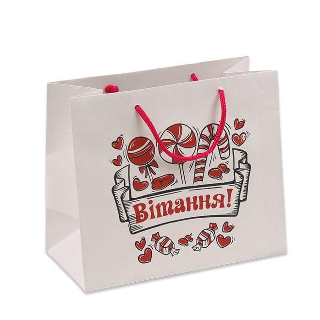 Пакет подарочный Flora "Вітання" 20х10х17 см 12 шт. (29753)