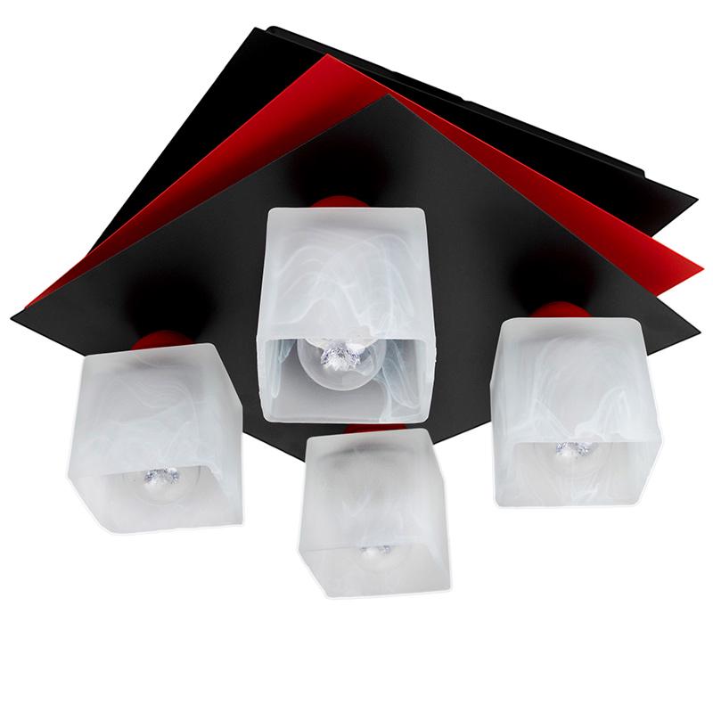 Люстра стельова Light House SRS-16155/4 на чотири лампи Чорний/Червоний Люстра стельова Light House SRS-16155/4 на чотири лампи Чорний/Червоний