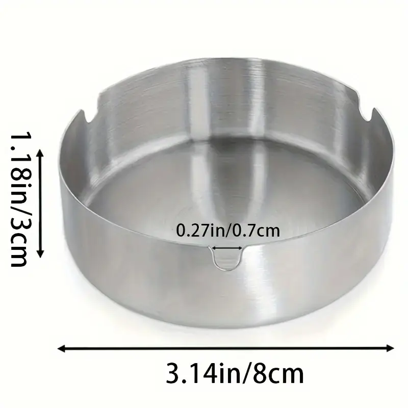 Попільниця настільна з нержавіючої сталі 8х3 см Сріблястий (27086322) - фото 10