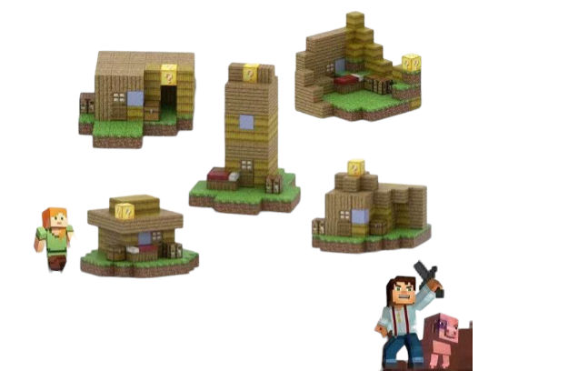 Конструктор детский магнитный Minecraft Ранчо-хаус 100 строительных блоков и 3 фигурки (2670361252)