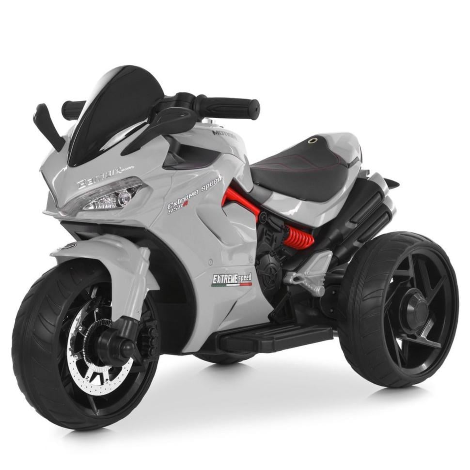 Детский электромотоцикл Bambi Racer до 30 кг 2WD Серый (DE-169-E-778)