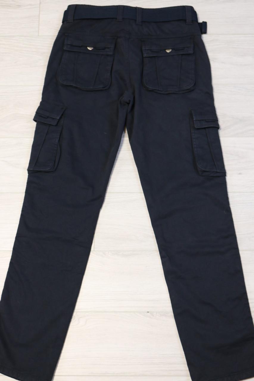 Джинсы мужские карго Iteno с накладными карманами на флисе р. 32 Синий (9072) - фото 6