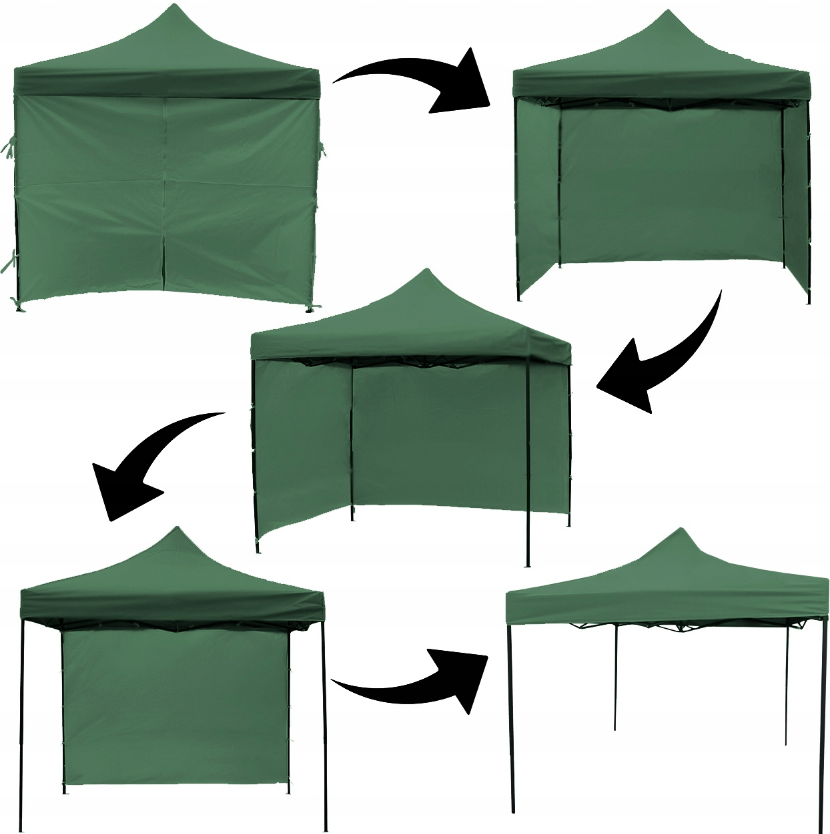 Павильон садовый Maltec 3х3 м 4 стены Зеленый (2237385647) - фото 5