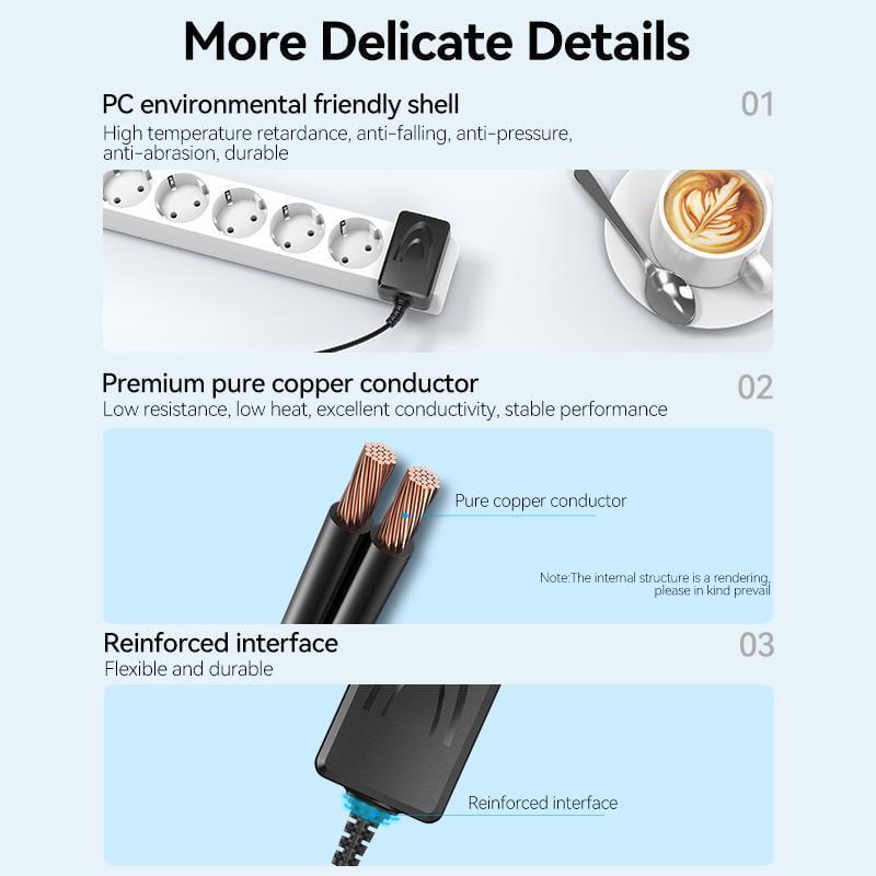 Блок питания Vention DC 3,5 мм х 1.35 мм 10W 5В/2А AC-DC Черный (TPQ-236A050200VW01) - фото 6 Блок питания Vention DC 3,5 мм х 1.35 мм 10W 5В/2А AC-DC Черный (TPQ-236A050200VW01) - фото 6