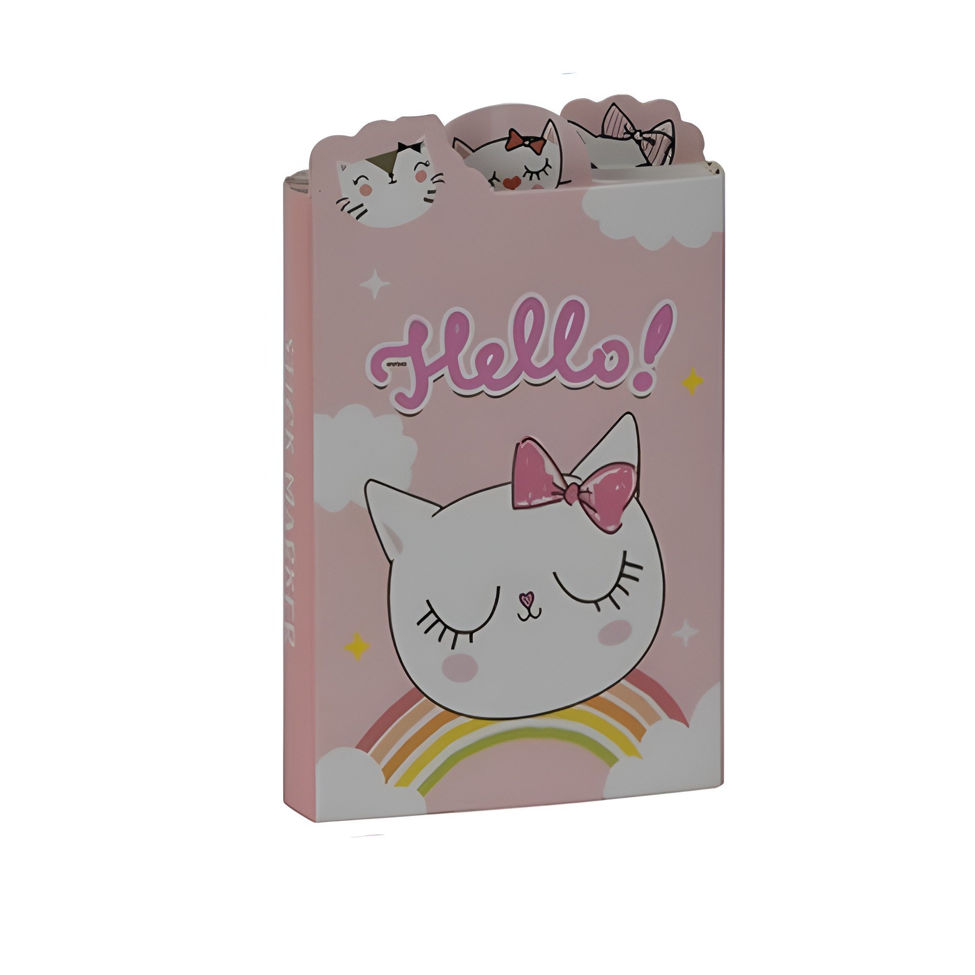 Блокнот складной Stenson Meow с рисунком кота со стикерами 38х9,5 см Светло-оранжевый (WW00617ST)