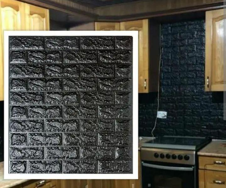 3D-панель декоративна самоклеюча під цеглу 700x770x2 мм Чорний (BN2-010) - фото 2 3D-панель декоративна самоклеюча під цеглу 700x770x2 мм Чорний (BN2-010) - фото 2