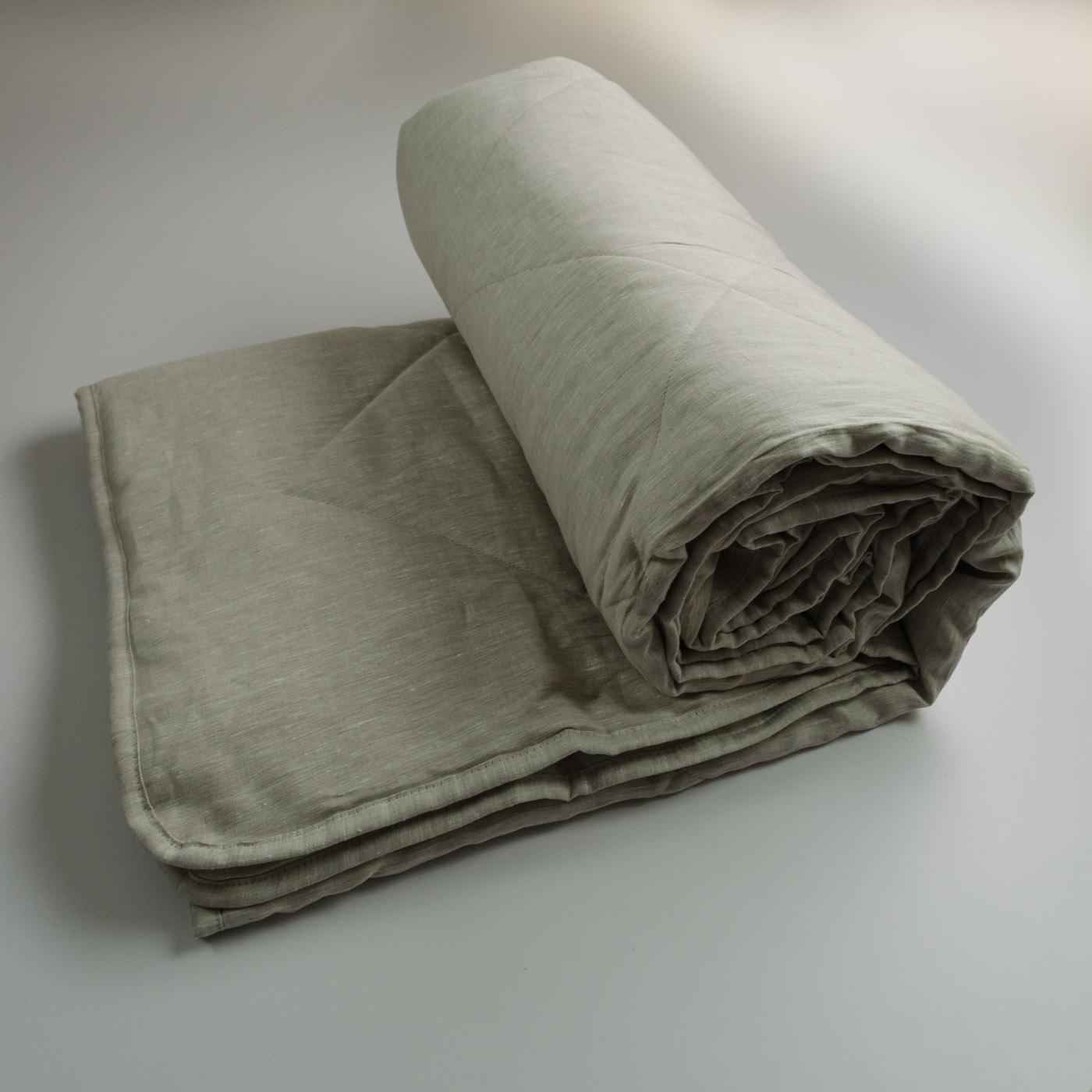 Одеяло конопляное летнее YouStar покрытие лен полуторный 140х210 см Светло-серый (chn-kkls-p-sil) - фото 6