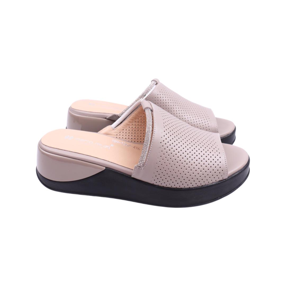 Шлепанцы женские Mario Muzi из кожи р. 37 Капучино (659-22LSHC)