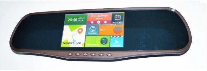 Видеорегистратор зеркало D25 5" 2 камеры и GPS навигатор