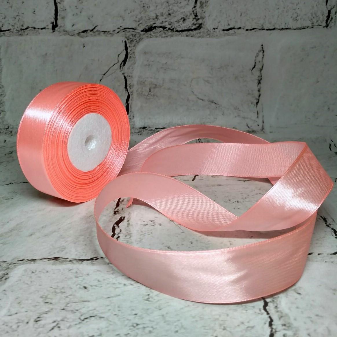 Лента атласная 2,5 см 23 м Светло-розовый (5-5518)