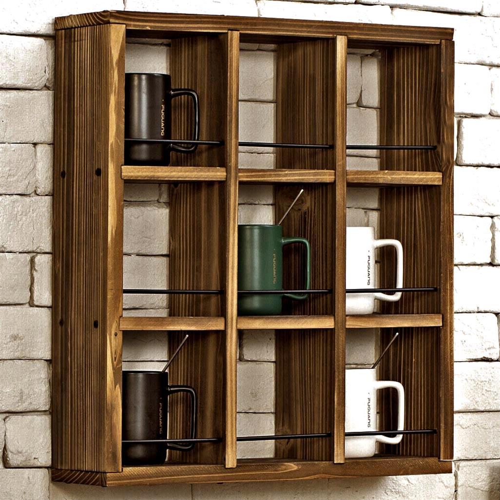 Полка для кружек из дерева Джандари Трюфель (СДК-005628)