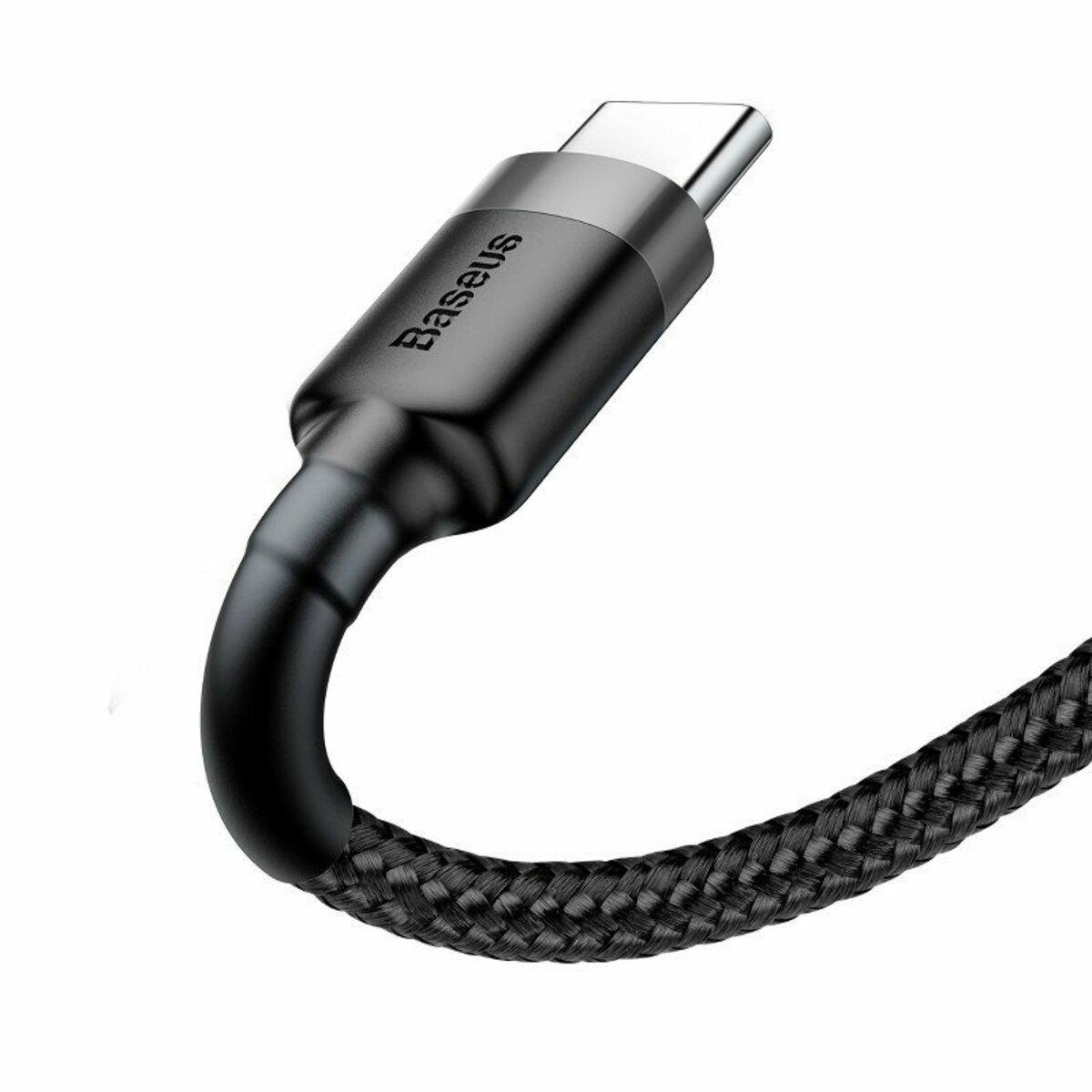 Кабель Baseus Cafule USB - Type-C 3 A 1м Black (CATKLF-BG1) - фото 5