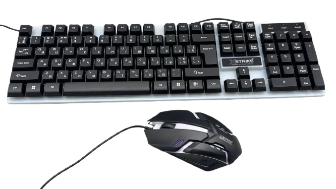 Комплект клавіатура та миша RGB USB XSTRIKE Чорний з підсвічуванням (X-1014)