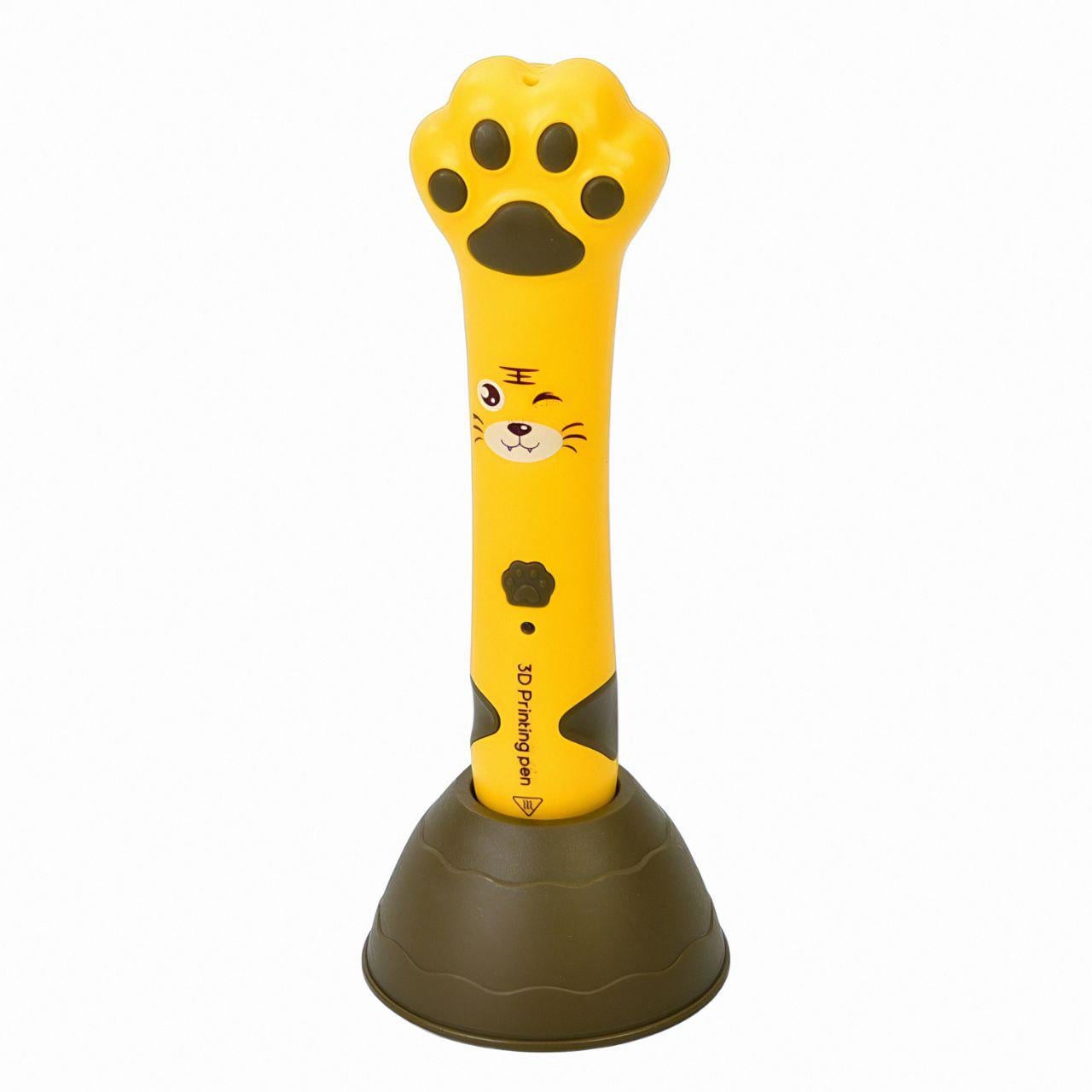 3D-ручка XJ01-4 в форме лапки с аккумулятором/подставкой и филаментом PCL Желтый (27266037)