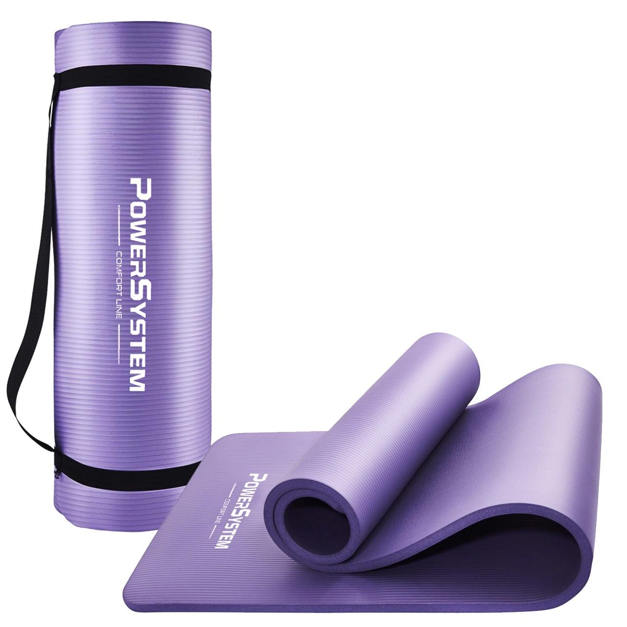 Коврик для йоги и фитнеса Power System PS-4017 NBR Fitness Yoga Mat Plus Purple 180х61х1 см (15272636) - фото 3