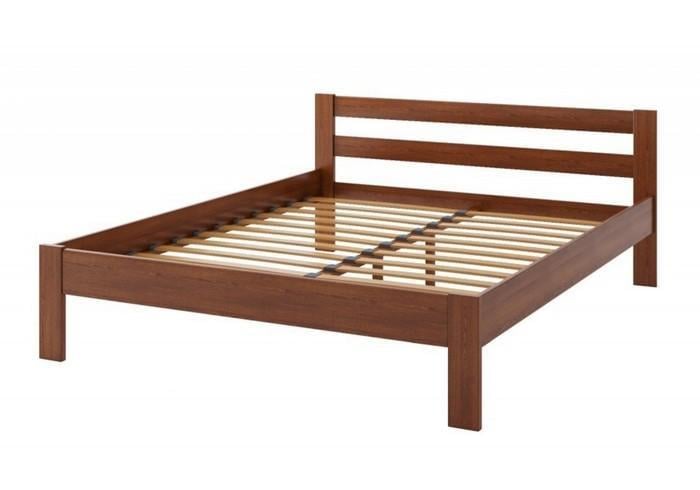 Ліжко односпальне дерев'яне Лаціо крок ламелів 2,5 см 100х200 см Коричневий Tin 109 (ЛАЦ00030)