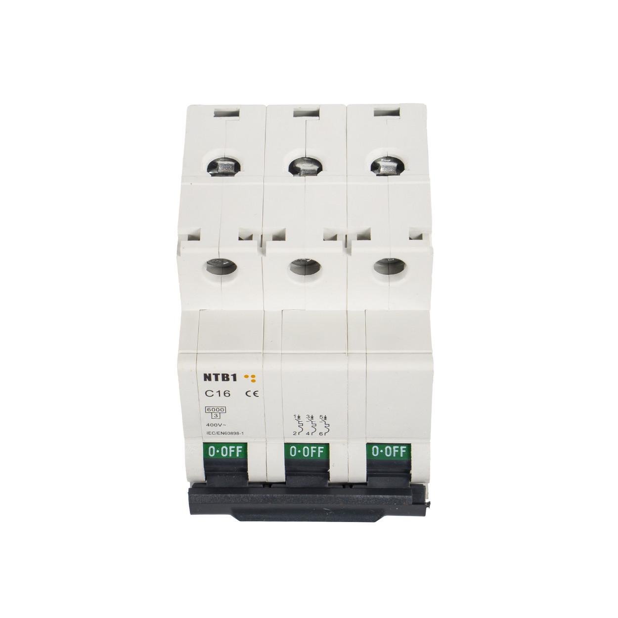 Автоматический выключатель TESLA NTB1 3-полюсный C16 (99) - фото 2 Автоматический выключатель TESLA NTB1 3-полюсный C16 (99) - фото 2