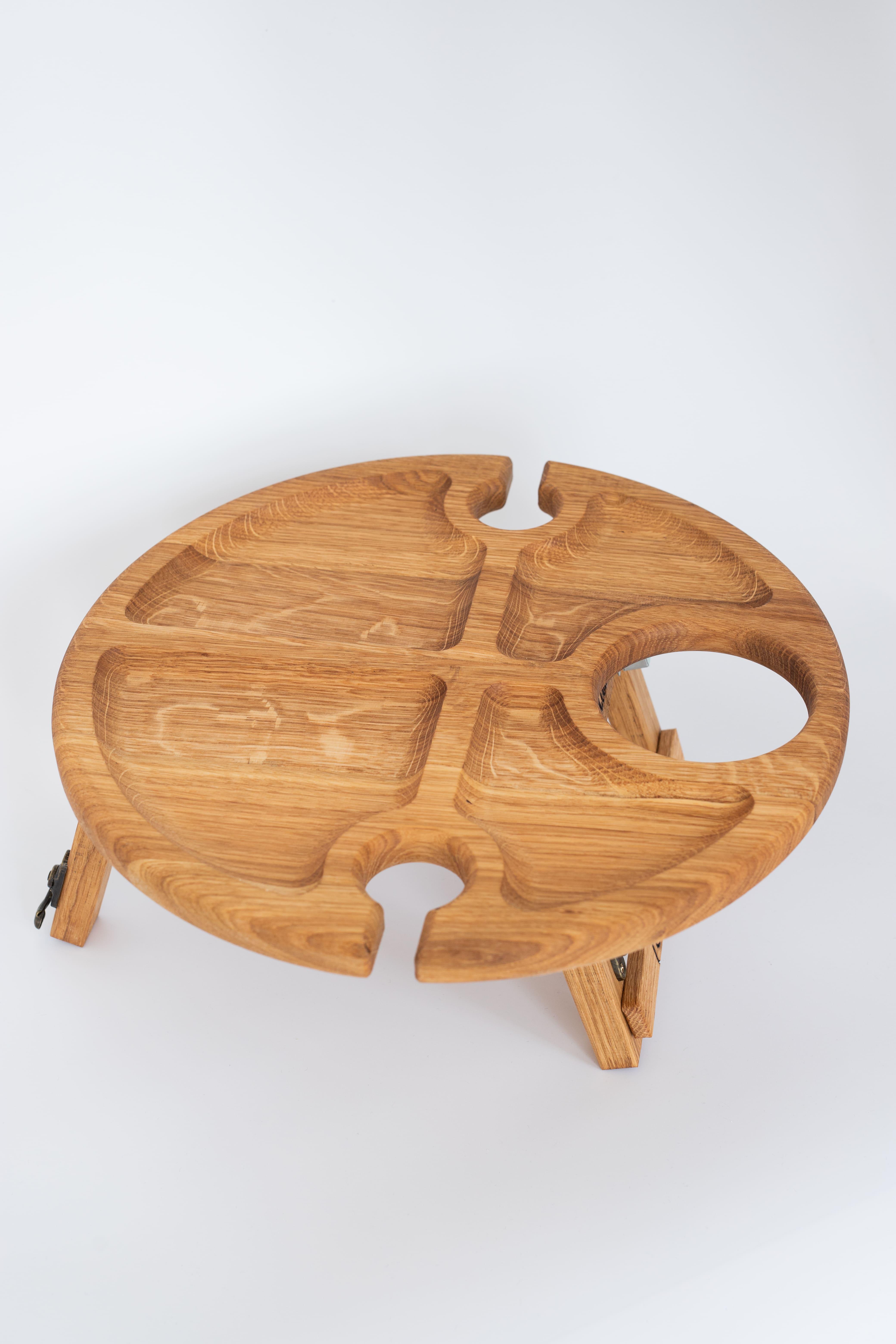 Дубовый винный столик WoodMen круглый 35х35 см (Art9)