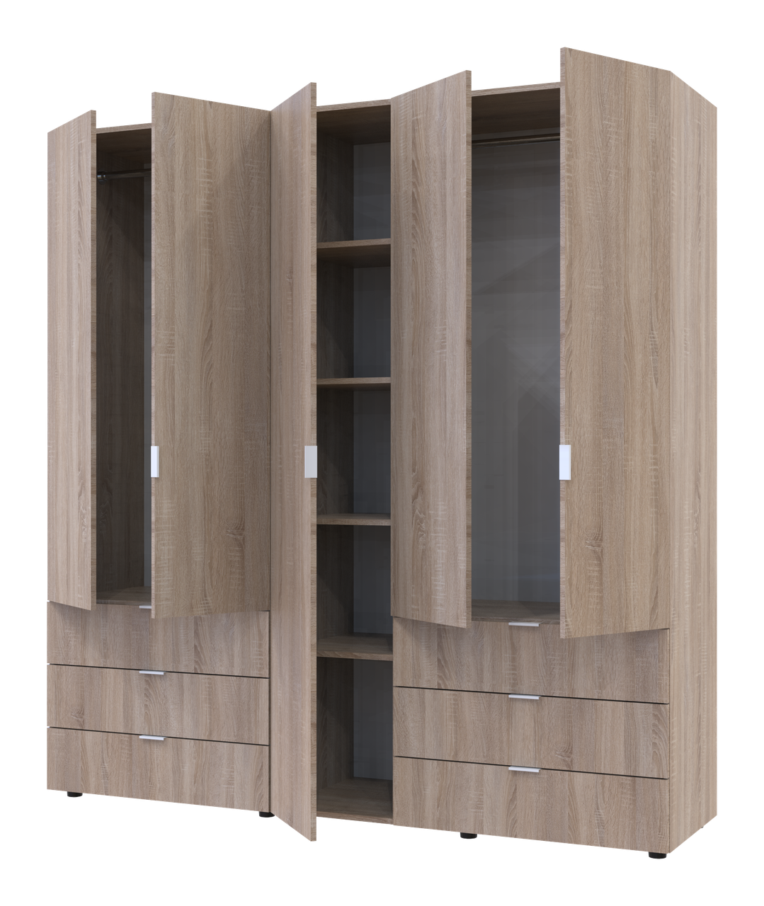 Шкаф распашной для одежды Doros Гелар 2 шт. 193,7х49,5х203,4 см Сонома - фото 2 Шкаф распашной для одежды Doros Гелар 2 шт. 193,7х49,5х203,4 см Сонома - фото 2