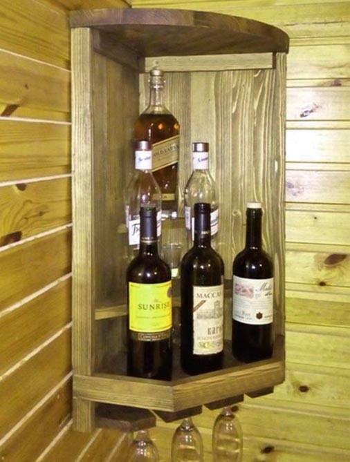 Полка для вина настенная из дерева Кумини Мускат (ПНК-017707)