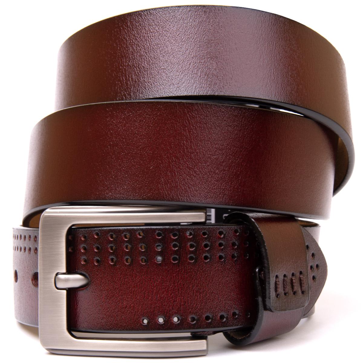 Ремень мужской Vintage Belt 20381 из натуральной кожи Коричневый