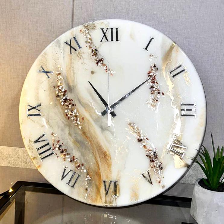 Часы настенные круглые из эпоксидной смолы EPOXY M159 30x30 см