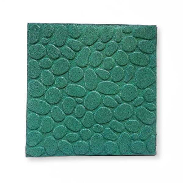 Плитка гумова PuzzleGym Галька 500х500х30 мм Зелений - фото 1